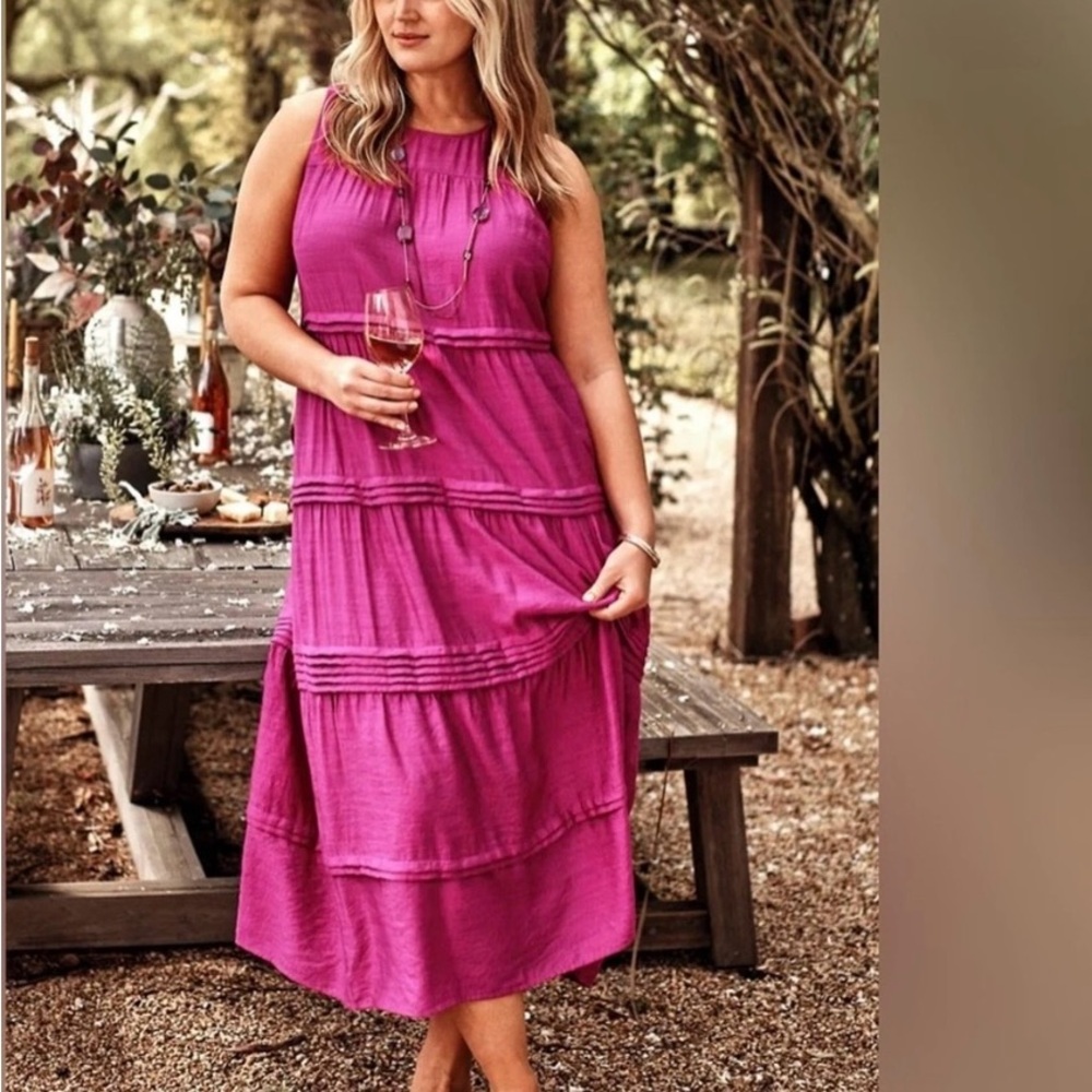 J. Jill Vibrant Pink Midi Dress